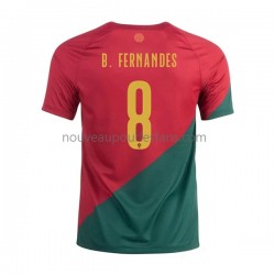 Maillot Portugal B.Fernandes 8 Homme Tenue Domicile Coupe du Monde 2022 Manche Courte
