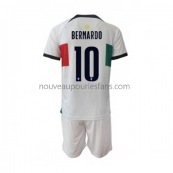 Maillot Portugal Bernardo 10 Enfant Tenue Extérieur Coupe du Monde 2022 Manche Courte