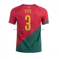 Maillot Portugal PEPE 3 Homme Tenue Domicile Coupe du Monde 2022 Manche Courte