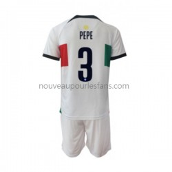 Maillot Portugal PEPE 3 Enfant Tenue Extérieur Coupe du Monde 2022 Manche Courte