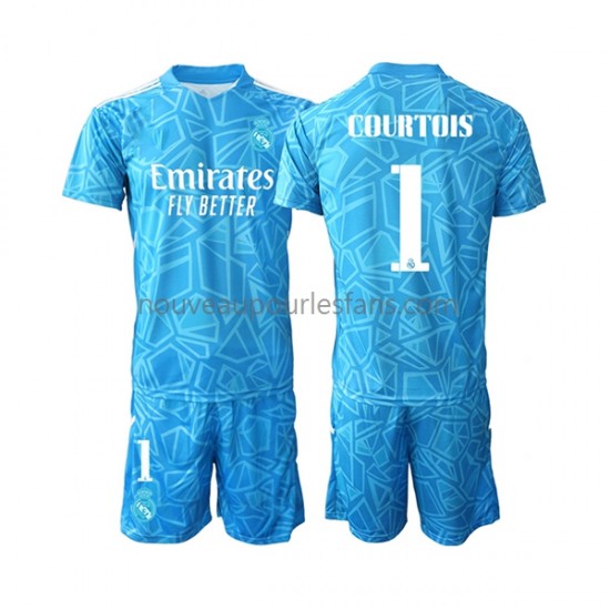 Maillot Real Madrid Courtois 1 Gardien Enfant Tenue Domicile 2022-2023 Manche Courte
