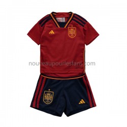 Maillot Espagne Enfant Tenue Domicile Coupe du Monde 2022 Manche Courte