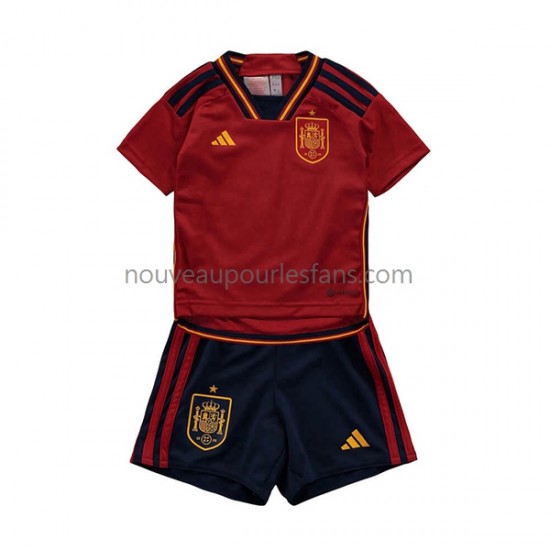 Maillot Espagne Enfant Tenue Domicile Coupe du Monde 2022 Manche Courte