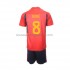Maillot Espagne Koke 8 Enfant Tenue Domicile Coupe du Monde 2022 Manche Courte