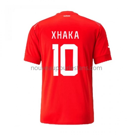 Maillot Suisse Xhaka 10 Homme Tenue Domicile Coupe du Monde 2022 Manche Courte