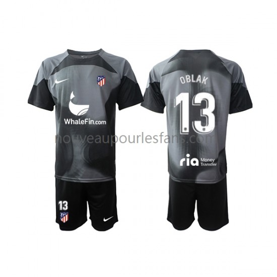 Maillot Atlético Madrid Jan Oblak 13 Gardien Enfant Tenue Extérieur 2022-2023 Manche Courte