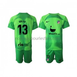 Maillot Atlético Madrid Jan Oblak 13 Gardien Enfant Tenue Domicile 2022-2023 Manche Courte