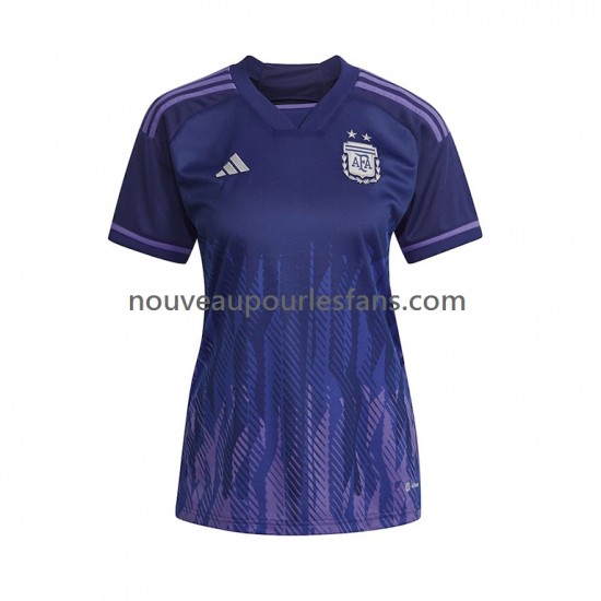 Maillot Argentine Femme Tenue Extérieur Coupe du Monde 2022 Manche Courte