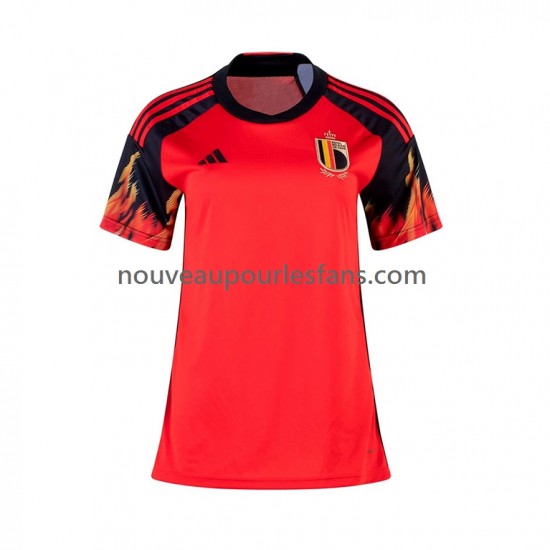 Maillot Belgique Femme Tenue Domicile Coupe du Monde 2022 Manche Courte