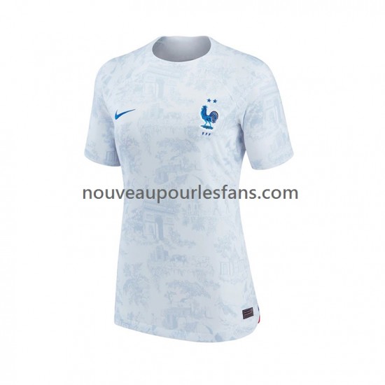 Maillot France Femme Tenue Extérieur Coupe du Monde 2022 Manche Courte