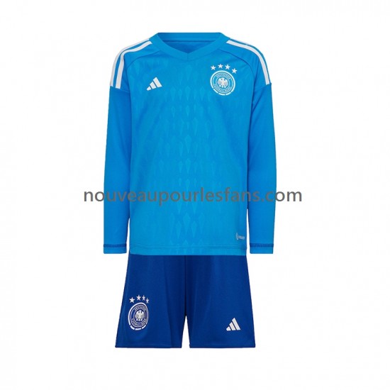 Maillot Allemagne Gardien Enfant Tenue Domicile Coupe du Monde 2022 Manche Longue
