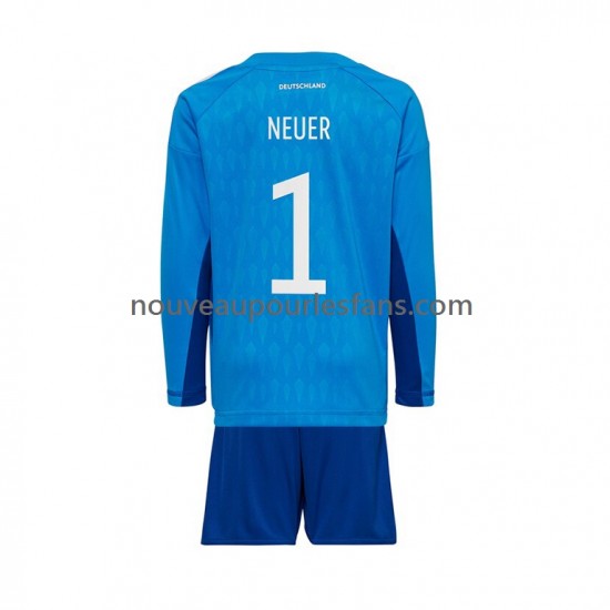 Maillot Allemagne Manuel Neuer 1 Gardien Enfant Tenue Domicile Coupe du Monde 2022 Manche Longue