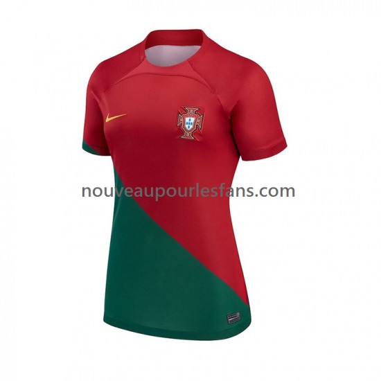 Maillot Portugal Femme Tenue Domicile Coupe du Monde 2022 Manche Courte