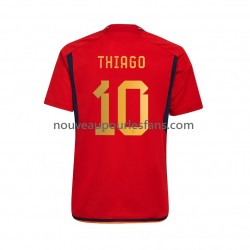 Maillot Espagne Thiago 10 Homme Tenue Domicile Coupe du Monde 2022 Manche Courte