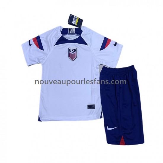 Maillot États-Unis Enfant Tenue Domicile Coupe du Monde 2022 Manche Courte