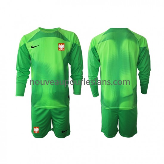 Maillot Pologne Gardien Enfant Tenue Domicile Coupe du Monde 2022 Manche Longue