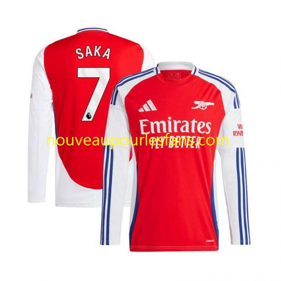 Maillot Arsenal Bukayo Saka 7 Homme Tenue Domicile 2024-2025 Manche Longue