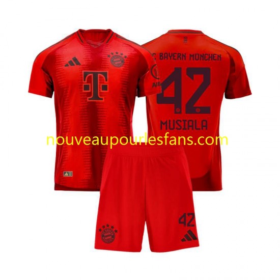 Maillot Bayern Munich Jamal Musiala 42 Enfant Tenue Domicile 2024-2025 Manche Courte