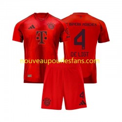Maillot Bayern Munich Matthijs de Ligt 4 Enfant Tenue Domicile 2024-2025 Manche Courte