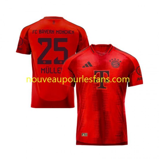 Maillot Bayern Munich Thomas Muller 25 Homme Tenue Domicile 2024-2025 Manche Courte