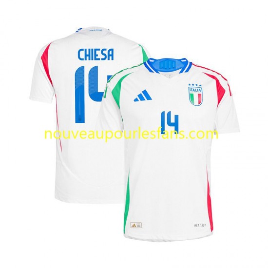 Maillot Italie Chiesa 14 Homme Tenue Extérieur Euro 2024 Manche Courte
