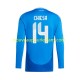Maillot Italie Chiesa 14 Homme Tenue Domicile Euro 2024 Manche Longue