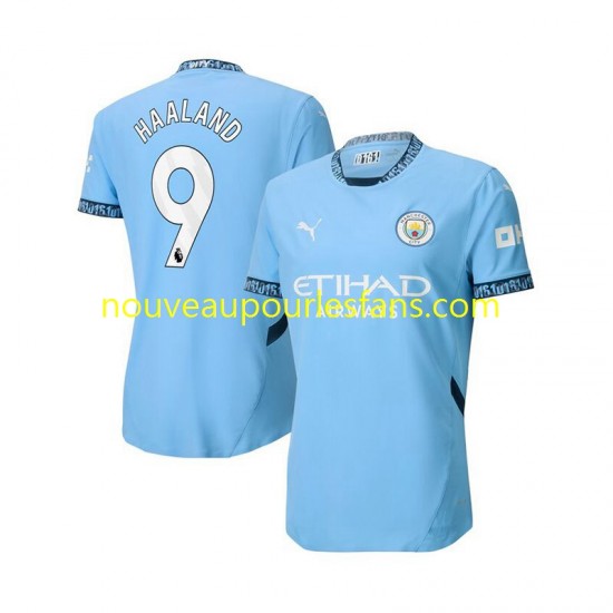 Maillot Manchester City Erling Haaland 9 Homme Tenue Domicile 2024-2025 Manche Courte
