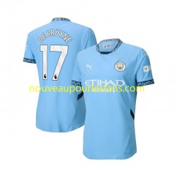 Maillot Manchester City Kevin De Bruyne 17 Homme Tenue Domicile 2024-2025 Manche Courte