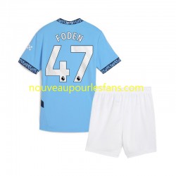 Maillot Manchester City Phil Foden 47 Enfant Tenue Domicile 2024-2025 Manche Courte