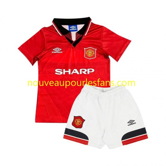 Maillot Manchester United Rétro Enfant Tenue Domicile 1994 Manche Courte