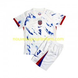 Maillot Norvège Erling Haaland 9 Enfant Tenue Extérieur 2024 Manche Courte
