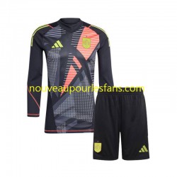 Maillot Espagne Gardien Enfant Tenue Extérieur Euro 2024 Manche Longue