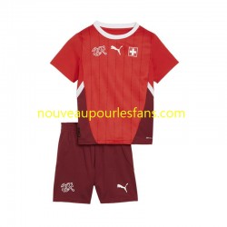 Maillot Suisse Enfant Tenue Domicile Euro 2024 Manche Courte